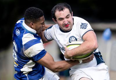 Charlie Collins, who had alertly picked up a Rockaway lineout kick that bounced on the right sideline, almost made it to the opponent’s try zone before the end of the first half of Saturday’s rugby game at Herrick Park. Charlie Collins, who had alertly picked up a Rockaway lineout kick that bounced on the right sideline, almost made it to the opponent’s try zone before the end of the first half of Saturday’s rugby game at Herrick Park.