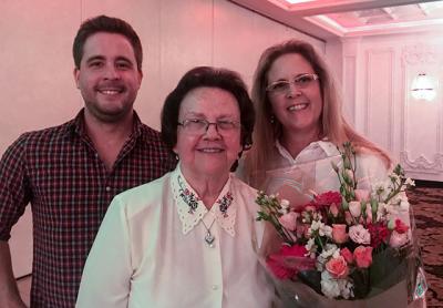Mary Vorpahl, center, was flanked by her grandson Kyle Ballou and her daughter Susan Vorpahl as she accepted the East Hampton Town Republican Committee’s Woman of the Year award at a county Republican Women’s Association gathering last week. Mary Vorpahl, center, was flanked by her grandson Kyle Ballou and her daughter Susan Vorpahl as she accepted the East Hampton Town Republican Committee’s Woman of the Year award at a county Republican Women’s Association gathering last week.