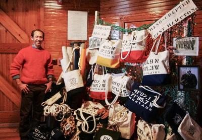 Dylan Lubetkin of the Georgica Bag Co. took part in a sale Saturday at the Amagansett Life-Saving Station. He will be among a number of vendors at a holiday sale on Friday at MuvStrong studio in East Hampton. Dylan Lubetkin of the Georgica Bag Co. took part in a sale Saturday at the Amagansett Life-Saving Station. He will be among a number of vendors at a holiday sale on Friday at MuvStrong studio in East Hampton.