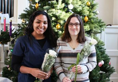 Diane Carino-Rivera, left, and Meghan Delaney Bambrick were awarded a Ladies Village Improvement Society $3,000 Madelon DeVoe Talley Scholarship in recognition of their efforts to pursue a bachelor’s degree after the age of 25.