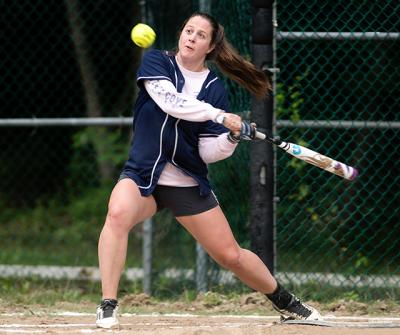 Emma Beudert, Groundworks’ pitcher, held P.B.A. in check in the first game of their first-round East Hampton women’s slow-pitch softball league playoff series. Emma Beudert, Groundworks’ pitcher, held P.B.A. in check in the first game of their first-round East Hampton women’s slow-pitch softball league playoff series.
