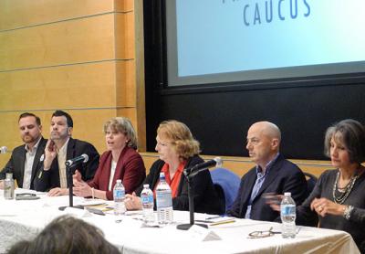 Six candidates seeking the Democratic Party’s nomination to challenge Representative Lee Zeldin in the First Congressional District discussed health care, immigration, and foreign policy at a forum in Southampton on Saturday. Six candidates seeking the Democratic Party’s nomination to challenge Representative Lee Zeldin in the First Congressional District discussed health care, immigration, and foreign policy at a forum in Southampton on Saturday.