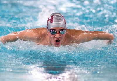 Joey Badilla, who won the 100-yard butterfly event in the meet with Huntington-Harborfields, has qualified to compete in three events thus far at the county meet on Feb. 17. Joey Badilla, who won the 100-yard butterfly event in the meet with Huntington-Harborfields, has qualified to compete in three events thus far at the county meet on Feb. 17.