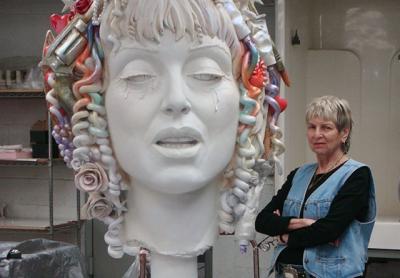 Audrey Flack, with one of her sculptures, is the 2018 Guild Hall Academy of the Arts recipient of a lifetime achievement award in visual art. Audrey Flack, with one of her sculptures, is the 2018 Guild Hall Academy of the Arts recipient of a lifetime achievement award in visual art.