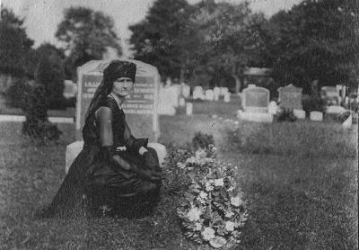 Lillian Swezey Skinner at the grave of her husband, Ira Skinner of Southampton, who died on March 13, 1919, during the flu pandemic. Lillian Swezey Skinner at the grave of her husband, Ira Skinner of Southampton, who died on March 13, 1919, during the flu pandemic.
