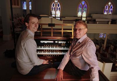 Douglas Sabo, a Southampton tenor, left, will help Tom White, right, and the Bridgehampton Presbyterian Church bring the church’s organ into the 21st century with a benefit concert there on Sunday.