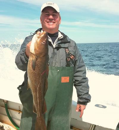 Frank Sabia of Amagansett held a codfish taken last week aboard the charter boat Blue Fin IV out of Montauk. Frank Sabia of Amagansett held a codfish taken last week aboard the charter boat Blue Fin IV out of Montauk.