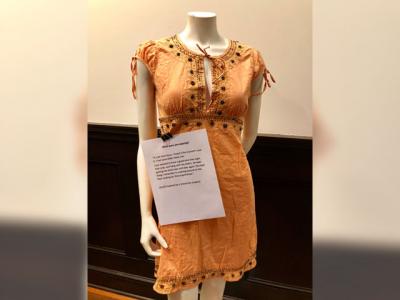 A sexual assault awareness event hosted by the Retreat on Monday at the East Hampton Library included the exhibit “What Were You Wearing?” — a collection of clothing depicting what survivors of sexual assault wore at the time they were attacked. A sexual assault awareness event hosted by the Retreat on Monday at the East Hampton Library included the exhibit “What Were You Wearing?” — a collection of clothing depicting what survivors of sexual assault wore at the time they were attacked.