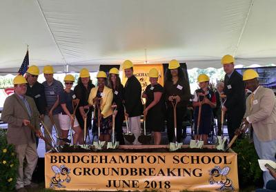 On Friday, state officials, members of the Bridgehampton School Board, administrators, and students celebrated the coming expansion of the school with a groundbreaking ceremony. Construction is to begin in about three weeks. On Friday, state officials, members of the Bridgehampton School Board, administrators, and students celebrated the coming expansion of the school with a groundbreaking ceremony. Construction is to begin in about three weeks.