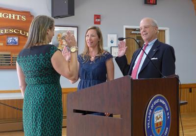 Rose Brown and Arthur Graham, who won seats on the East Hampton Village Board on June 19, were sworn in on Tuesday. Rose Brown and Arthur Graham, who won seats on the East Hampton Village Board on June 19, were sworn in on Tuesday.