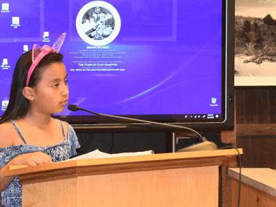 Angie, a fifth-grade student in East Hampton, told the East Hampton Town Board that she worries that her mother might be hurt or deported.