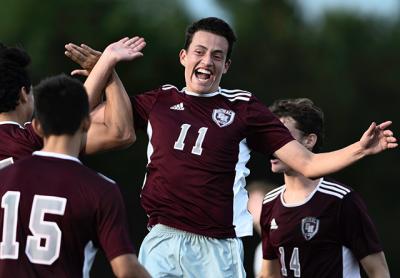 Sebastian Fuquen (11) scored the goal that beat Kings Park in a first-round county Class A tournament game Monday. Sebastian Fuquen (11) scored the goal that beat Kings Park in a first-round county Class A tournament game Monday.