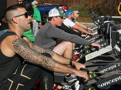 Neil Falkenhan’s 5,000-meter row time was said to have been 18 seconds off the world record in his age group.