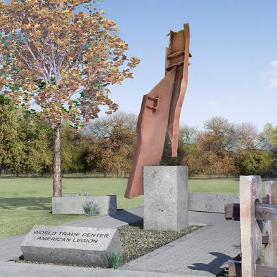 The sculptor Gustavo Bonevardi’s rendering of a 9/11 memorial that is to be erected at the American Legion in Amagansett. The sculptor Gustavo Bonevardi’s rendering of a 9/11 memorial that is to be erected at the American Legion in Amagansett.