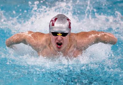Colin Harrison, a sophomore from Pierson, is one of several strong butterfly competitors on East Hampton High’s undefeated team.