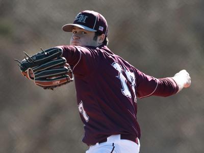 Jackson Baris was one of three pitchers Vinny Alversa used in Saturday’s season-opening scrimmage here with Hampton Bays.