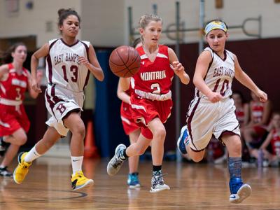 Chloe Coleman, one of the Mustangs’ guards, “saw the floor, passed well, and made a lot of layups.” Chloe Coleman, one of the Mustangs’ guards, “saw the floor, passed well, and made a lot of layups.”