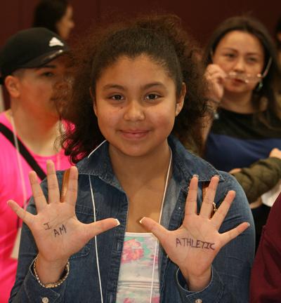As part of a Tag 10 fund-raising challenge, I-Tri middle schoolers were asked first on Saturday to write affirmations on “whatever you’ve got two of, hands, arms, legs, feet.” The affirmation of Sheila Huidobro, a Southampton sixth grader, can be seen above. As part of a Tag 10 fund-raising challenge, I-Tri middle schoolers were asked first on Saturday to write affirmations on “whatever you’ve got two of, hands, arms, legs, feet.” The affirmation of Sheila Huidobro, a Southampton sixth grader, can be seen above.