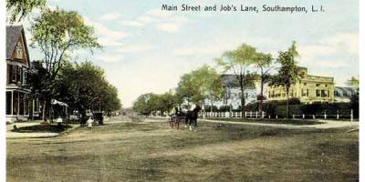 The intersection of Main Street and Job’s Lane in Southampton, circa 1920 The intersection of Main Street and Job’s Lane in Southampton, circa 1920