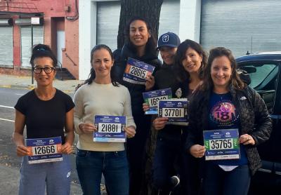 The Truth Training group comprised, from left, Beth Feit, Caroline Cashin, Sue De Lara, Sinead FitzGibbon, Holly Li, and Britton Bistrian. The group’s Ursula McNamara is not pictured.