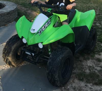 Two lime green Kawasaki all-terrain vehicles were stolen from a wooded area on a Denise Street property, police said. Two lime green Kawasaki all-terrain vehicles were stolen from a wooded area on a Denise Street property, police said.
