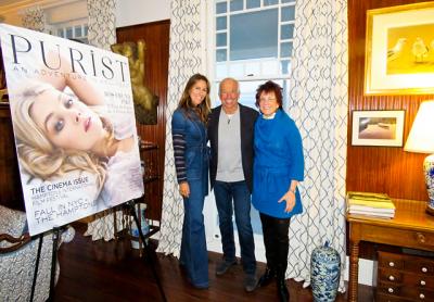 The Purist magazine’s Cristina Cuomo, Corcoran’s Gary DePersia, and Suzee Foster soaked in the atmosphere during a sunset cocktail party at Dick Cavett’s house in Montauk on Friday. Mr. DePersia has the listing for the house, known as Tick Hall, which is on the market for $48.5 million.