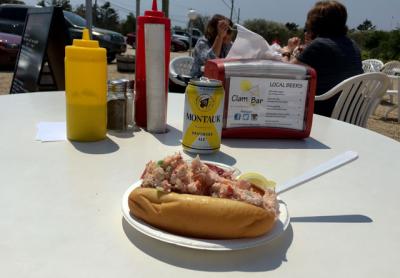 A lobster roll from the Clam Bar A lobster roll from the Clam Bar