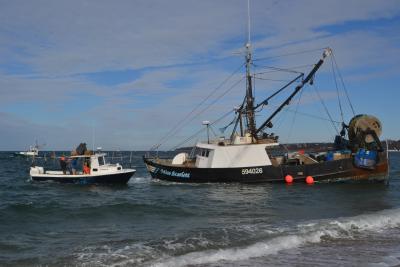 The crew of the Miss Scarlett was taken off the boat at around noon on Sunday.