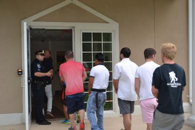 Defendants arrested in a drunken driving sweep were led into East Hampton Town Justice Court on Sunday morning. Defendants arrested in a drunken driving sweep were led into East Hampton Town Justice Court on Sunday morning.