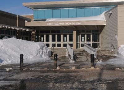 East Hampton High School will open at 10 a.m., but students who are taking Regents exams are expected to report promptly at 8 a.m.