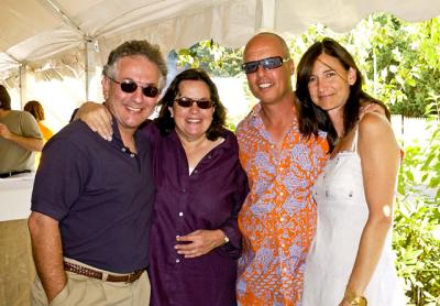 Jeffrey and Ina Garten, who was an early fan and supporter of Nick and Toni’s restaurant, left, with Mark Smith and Toni Ross. Below, Ms. Ross and Jeff Salaway