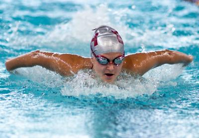 Sophia Swanson led the girls swimming team in scoring at the county meet with 30 points, amassed as a member of the 200 medley and 200 freestyle relay teams and as the fourth-place finisher in the 100 butterfly and 100 freestyle.