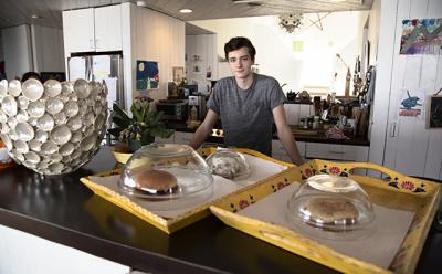 Tycho Burwell with his chicken sandwich experiment.