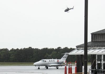 Town officials on Friday announced that they had revoked a license agreement with Fly Blade, which offers scheduled and charter helicopter flights to East Hampton Airport. Town officials on Friday announced that they had revoked a license agreement with Fly Blade, which offers scheduled and charter helicopter flights to East Hampton Airport.