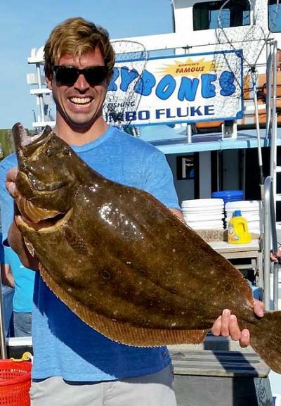 Orson Frisbee held an 11-pound, 8-ounce fluke caught on the Lazybones out of Montauk. Orson Frisbee held an 11-pound, 8-ounce fluke caught on the Lazybones out of Montauk.