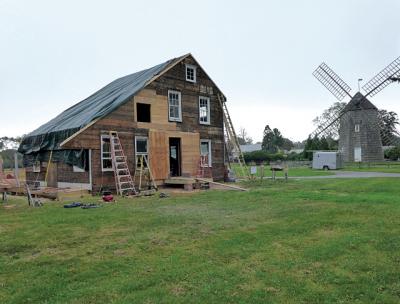 The Gardiner Home Lot in East Hampton Village, where a house is undergoing restoration to its original appearance, was purchased with money from the community preservation fund in 2014. The Gardiner Home Lot in East Hampton Village, where a house is undergoing restoration to its original appearance, was purchased with money from the community preservation fund in 2014.