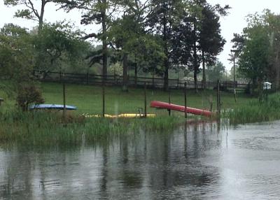 High water encroached on a lawn at Georgica Pond in East Hampton on Thursday afternoon High water encroached on a lawn at Georgica Pond in East Hampton on Thursday afternoon