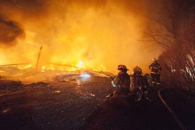 Amagansett firefighters battled a blaze that destroyed the house at 119 Miankoma Lane in Amagansett on Thursday. Amagansett firefighters battled a blaze that destroyed the house at 119 Miankoma Lane in Amagansett on Thursday.
