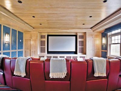 A cozy home theater at Rose Hill Point, a property in Water Mill listed by Gary DePersia of Corcoran for $32.95 million A cozy home theater at Rose Hill Point, a property in Water Mill listed by Gary DePersia of Corcoran for $32.95 million