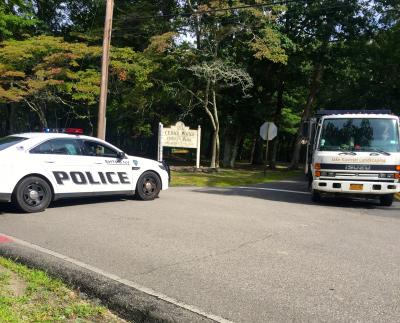 Police blocked Alewife Brook Road near the entrance to Cedar Point County Park while they investigate a death. Police blocked Alewife Brook Road near the entrance to Cedar Point County Park while they investigate a death.