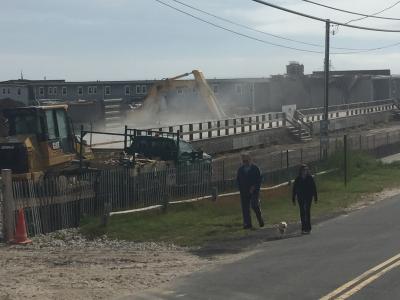 The old East Deck Motel in Montauk was partially demolished on Friday.