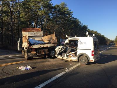 Both vehicles were headed north on Route 114 between East Hampton and Sag Harbor. Both vehicles were headed north on Route 114 between East Hampton and Sag Harbor.