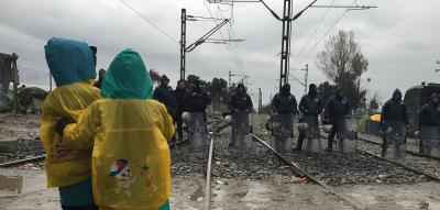 The Idomeni refugee camp in Greece from a scene in "Human Flow" The Idomeni refugee camp in Greece from a scene in "Human Flow"