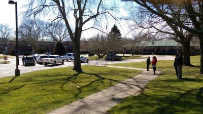East Hampton Village police are conducting a search of the John M. Marshall Elementary School in East Hampton after the school received a bomb threat on Wednesday morning. East Hampton Village police are conducting a search of the John M. Marshall Elementary School in East Hampton after the school received a bomb threat on Wednesday morning.