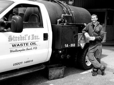 One idea for those wishing to increase their recycling is to bring used motor oil to the East Hampton Town Recycling Center, where it will be picked up and resold by Strebel’s, a waste-hauling company. One idea for those wishing to increase their recycling is to bring used motor oil to the East Hampton Town Recycling Center, where it will be picked up and resold by Strebel’s, a waste-hauling company.