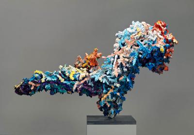 Glenn Brown’s 2014 sculpture “We Reeled in Drunkenly From Outer Space” is being shown publicly for the first time in “Counterpoint: Selections From the Peter Marino Collection” at the Southampton Arts Center. Glenn Brown’s 2014 sculpture “We Reeled in Drunkenly From Outer Space” is being shown publicly for the first time in “Counterpoint: Selections From the Peter Marino Collection” at the Southampton Arts Center.