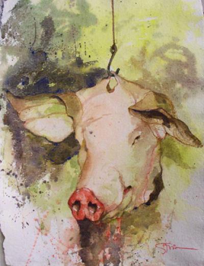Savi0 Mizzi’s “At the Butcher” will be on view in “Curious,” a group exhibition at Ashawagh Hall in Springs this weeked. Savi0 Mizzi’s “At the Butcher” will be on view in “Curious,” a group exhibition at Ashawagh Hall in Springs this weeked.