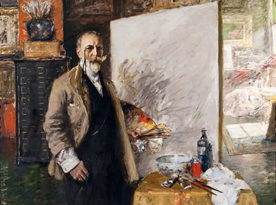 William Merritt Chase, seen here in a self-portrait from 1915, will be the subject of a talk at the Southampton Historical Museum on Aug. 23 as part of its lecture series devoted to the Gilded Age in Southampton.