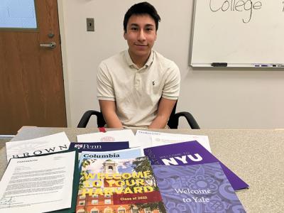 With acceptances to seven of the eight Ivy League schools, as well as four other elite universities, Alexander Sigua Pintado, East Hampton’s 2018 valedictorian, will spend the next two weeks pondering his choices. With acceptances to seven of the eight Ivy League schools, as well as four other elite universities, Alexander Sigua Pintado, East Hampton’s 2018 valedictorian, will spend the next two weeks pondering his choices.