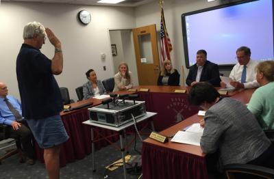 John Ryan Sr. was sworn-in immediately after being elected to a two-year term on the East Hampton School Board.